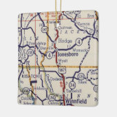 Jonesboro LA  Map Keramisch Ornament (Links)