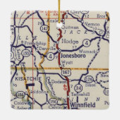 Jonesboro LA  Map Keramisch Ornament (Achterkant)