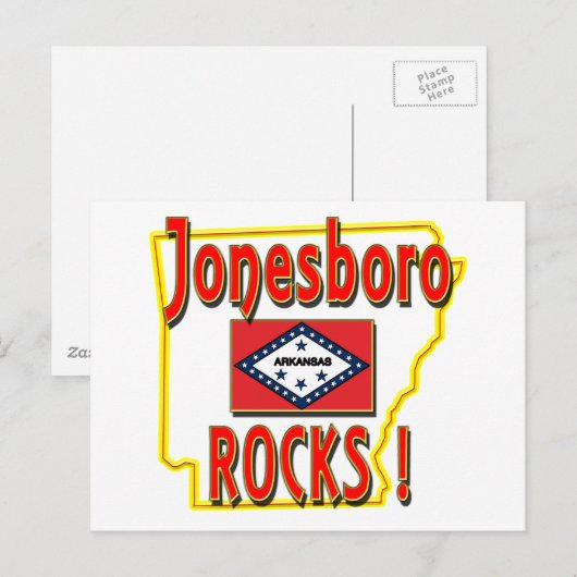 Jonesboro Rocks. (Rood) Briefkaart (Voorkant / Achterkant)
