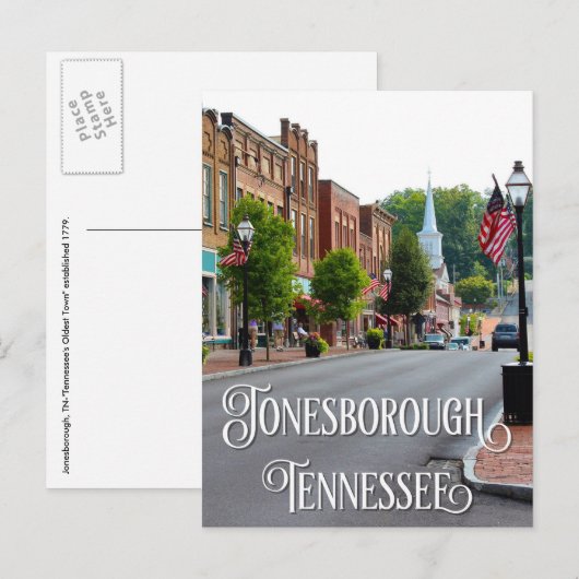 Jonesborough, Tennessee Main Street Briefkaart (Voorkant / Achterkant)