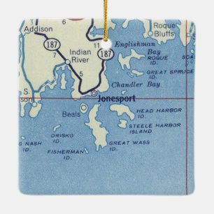 Jonesport Maine  Map Keramisch Ornament
