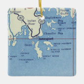 Jonesport Maine  Map Keramisch Ornament (Voorkant)