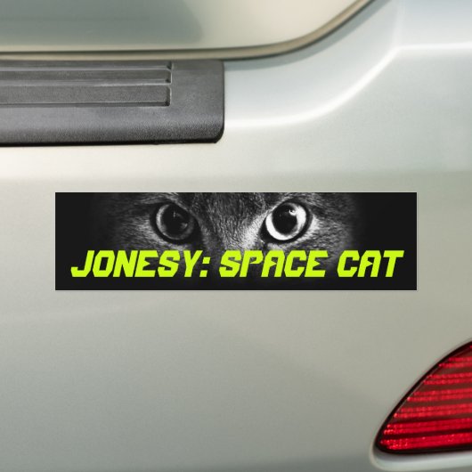 Jonesy: Ruimtecat Bumpersticker (Op auto)