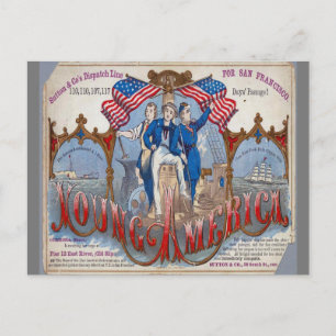 Jong Amerika Clipper Zeilschip Briefkaart
