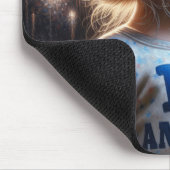 Jong Amerikaans meisje kijken vuurwerk Muismat (Hoek)