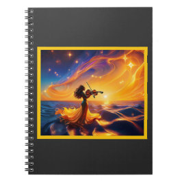 Jong Aziatisch meisje speelt viool surrealistische Notitieboek