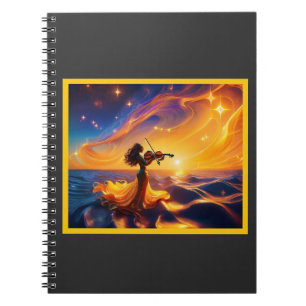 Jong Aziatisch meisje speelt viool surrealistische Notitieboek