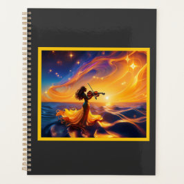 Jong Aziatisch meisje speelt viool surrealistische Planner