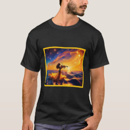 Jong Aziatisch meisje speelt viool surrealistische T-shirt