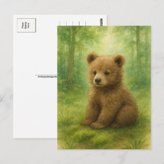 jong Beer Baby wilde dieren Briefkaart (Voorkant / Achterkant)