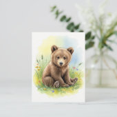 jong Beer Baby wilde dieren Briefkaart (Staand voorkant)