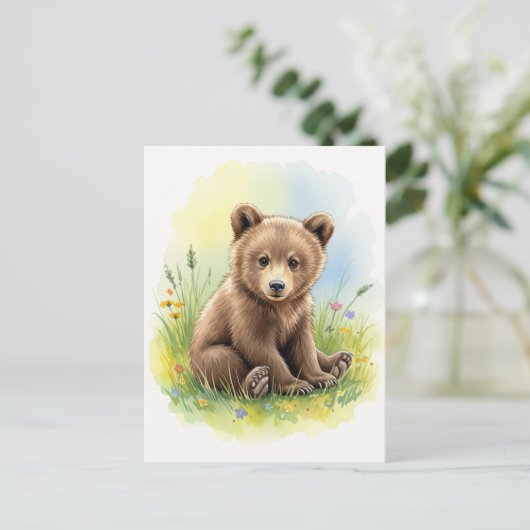 jong Beer Baby wilde dieren Briefkaart (Staand voorkant)
