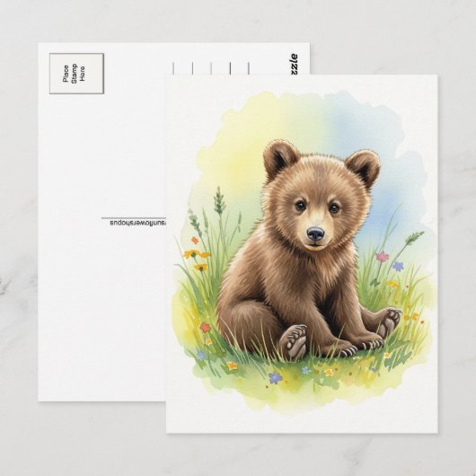 jong Beer Baby wilde dieren Briefkaart (Voorkant / Achterkant)