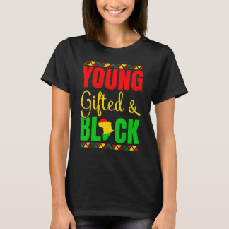 Jong Begiftigd En Zwarte Geschiedenis Afro-Amerika T-shirt