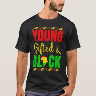 Jong Begiftigd En Zwarte Geschiedenis Afro-Amerika T-shirt