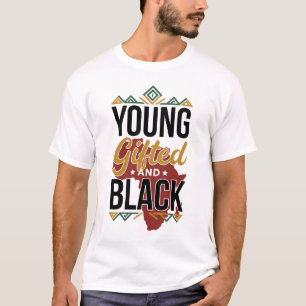 Jong Begiftigd & Zwart Afrika Kaart Erfgoed Trots T-shirt