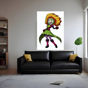jong bloem Meisje AI Art Poster