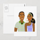 Jong echtpaar in de liefde briefkaart (Voorkant / Achterkant)