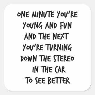 Jong en leuk vierkante sticker