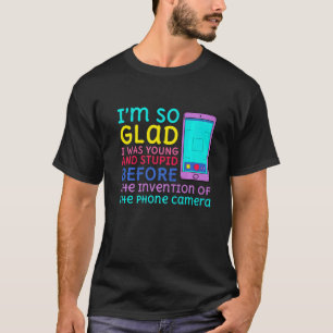 Jong en stut voor de uitvinding van de telefoon t-shirt