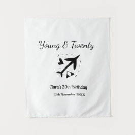 Jong en twintig avontuur gefeliciteerd verjaardag  wandkleed