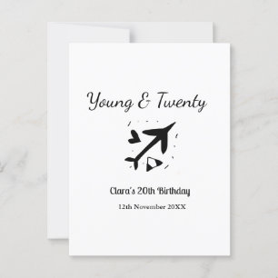 Jong en twintig avontuur gelukkige verjaardag voeg briefkaart