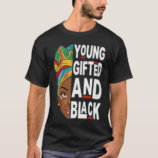 Jong en zwart Afro zwarte geschiedenis maand Melan T-shirt