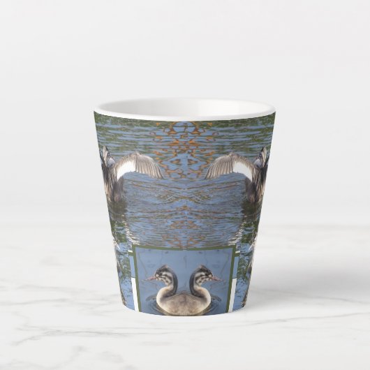 Jong Grebe Birds Design Latte Mok (Voorkant)