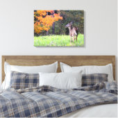 Jong hert in de herfst canvas afdruk (Insitu (Slaapkamer))