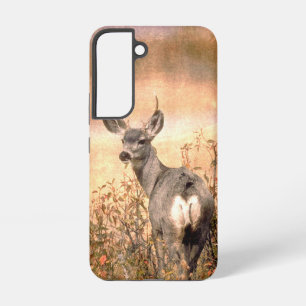Jong hert in wilde bloemen met grungy textuur kuns samsung galaxy hoesje
