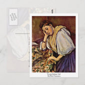 jong Italiaans meisje van Paul Cezanne Briefkaart (Voorkant / Achterkant)