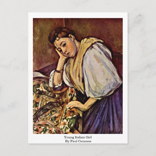 jong Italiaans meisje van Paul Cezanne Briefkaart (Voorkant)