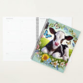 Jong kalf met bloemenkrans en vlinders planner (Display)