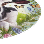 Jong kalf met bloemenkrans en vlinders snijplank (Hoek)