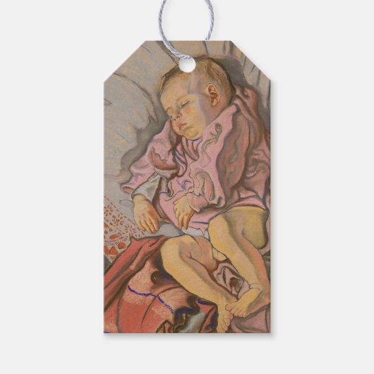 Jong Kind Slapen op een Kussen Cadeaulabel (Voorkant)