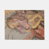 Jong Kind Slapen op een Kussen Deurmat (Voorkant)