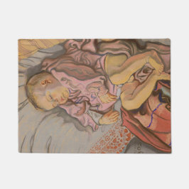 Jong Kind Slapen op een Kussen Deurmat