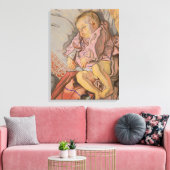 Jong Kind Slapen op een Kussen (door Wyspiański) Canvas Afdruk (Insitu (Woonkamer))