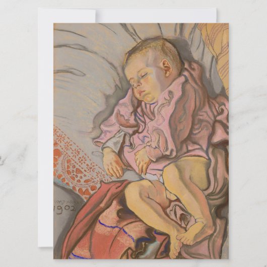 Jong Kind Slapen op een Kussen Kaart (Voorkant)