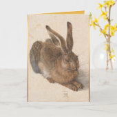 Jong konijn Dürer Kerst Verjaardags Wenskaart Kaart (Gele Bloem)
