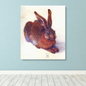 Jong konijn van Albrecht Durer, Renaissance-schild Canvas Afdruk (Insitu (Houten vloer))