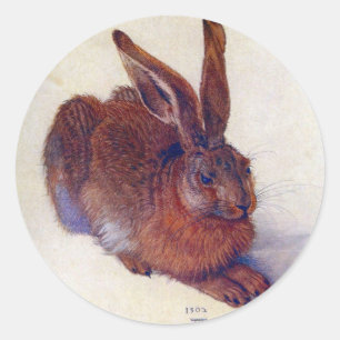 Jong konijn van Albrecht Durer, Renaissance-schild Ronde Sticker