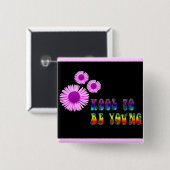 jong leren vierkante button 5,1 cm (Voorkant /achterkant)