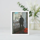 Jong Man bij Window door Gustave Caillebotte Briefkaart (Staand voorkant)