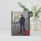 Jong Man bij Zijn Raam door Gustave Caillebotte Feestdagenkaart (Staand voorkant)