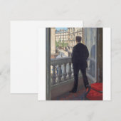 Jong Man bij Zijn Raam door Gustave Caillebotte Feestdagenkaart (Voorkant / Achterkant)