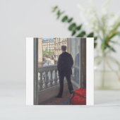 Jong Man bij Zijn Raam door Gustave Caillebotte Feestdagenkaart (Staand voorkant)