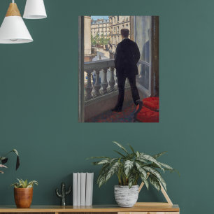 Jong Man bij Zijn Raam door Gustave Caillebotte Poster