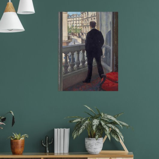 Jong Man bij Zijn Raam door Gustave Caillebotte Poster (Woonkamer 1)