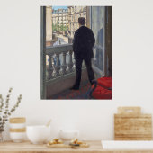 Jong Man bij Zijn Raam door Gustave Caillebotte Poster (Keuken)